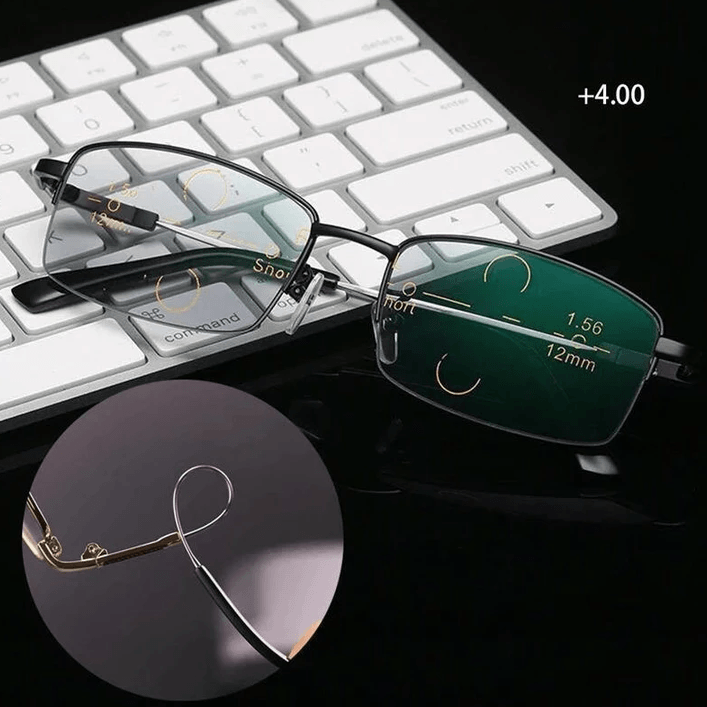 Glosrity Titanium progressive far and near dual-use reading glasses-SE